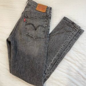 LEVI 501s High Waisted Dark Gray Wash Denim Pant